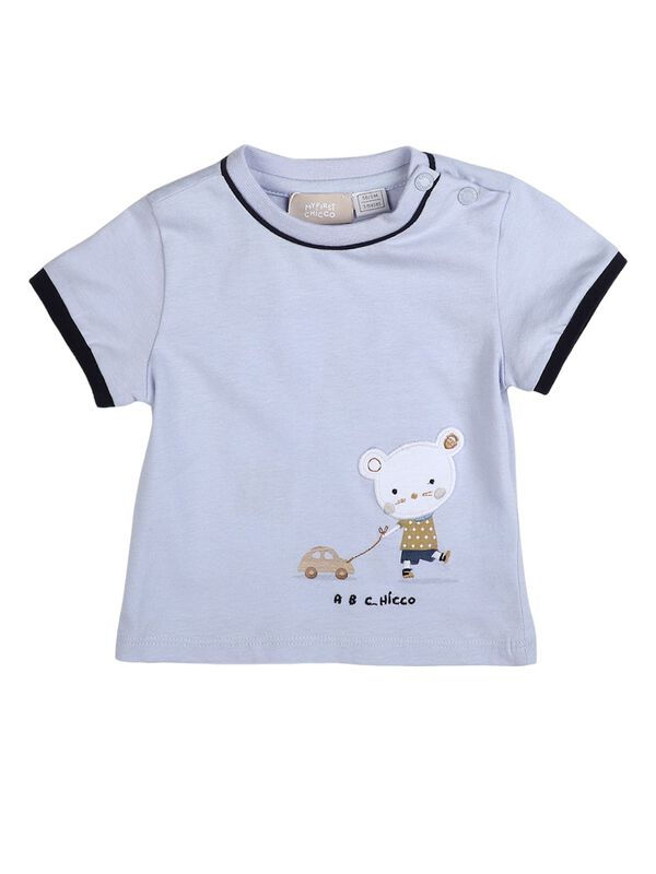 Boys Light Blue Short Sleeve Knitted T- Shirt image number 0